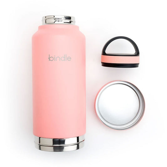 Bindle® Stainless Water Bottle with Built-In Storage, Coral Model: BBindle-24-C / Part: #191148